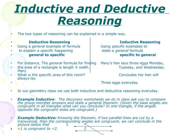 Inductive and deductive reasoning worksheet