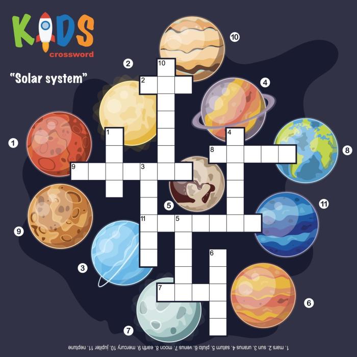 Model of the solar system crossword