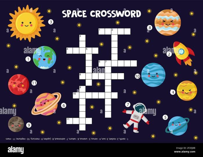 Model of the solar system crossword