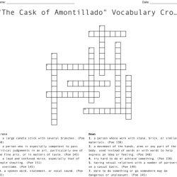 The cask of amontillado crossword puzzle