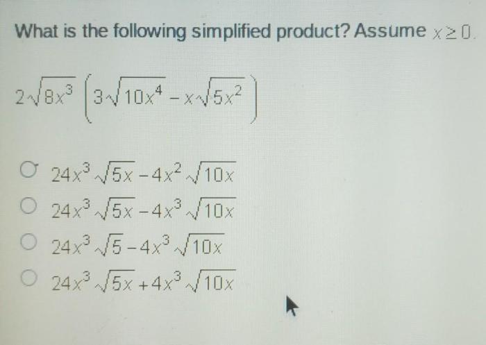 6x sqrt simplified assume 8x 9x 5x pls